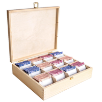 Boîte à thé en bois avec couvercle, organisateur de compartiments rectangulaire de luxe, design unique, durable, coffre à souvenirs, cadeau de Noël