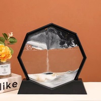 Pintura de arena movediza octagonal, imagen artística de arena móvil, regalo creativo, decoración para sala de estar, reloj de arena con imagen de arena