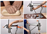 HAOJINGYI CH114 Extrudeuse à pâtes rapide 8 moules, usage domestique, manuelle, en acier inoxydable, pour 7 types de nouilles