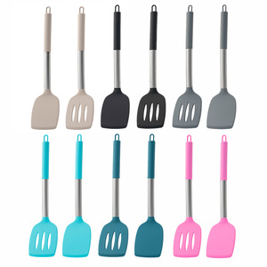 Thân Thiện Với Môi 2-Mảnh Silicone Đồ Dùng Nhà Bếp Thiết Lập Với Thép Không Gỉ Xử Lý Chịu Nhiệt Và Không Dính 6 Màu Sắc Có Sẵn - Product Image 6