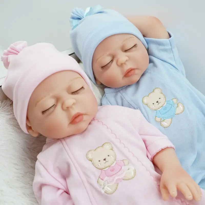 새로운 도착 멋진 다시 태어난 아기 인형 부드러운 실리콘 쌍둥이 소년과 소녀 선물 인형 3 세 이상