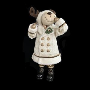 Peluche de renne mâle avec fourrure beige, 55 cm de haut - Product Image 1