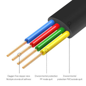 Cable Telefónico Plano RJ11 RJ9 de 4 Núcleos y 28 AWG, Cable de Cobre de 28 AWG para Aplicaciones de Redes - Product Image 3