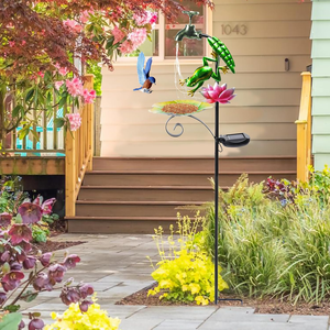 Décoration solaire LED sans fil pour <span class=keywords><strong>jardin</strong></span>, petite, extérieure, résistante à l'eau, en forme <span class=keywords><strong>de</strong></span> robinet, mangeoire à oiseaux et lotus, avec piquet - Product Image 3