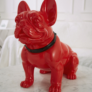 Statue de bouledogue français rouge/noir personnalisée de 30 cm pour l'intérieur, figurines d'animaux - Product Image 4