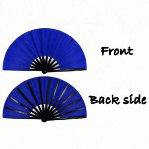 Abanico Plegable Grande Azul Personalizado de Kung Fu para Festivales, Baile, Regalos, Espectáculos y Decoraciones - Product Image 3