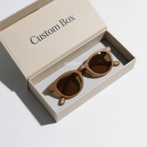 Full Color Printing Brown Cardboard Sunglasses Packaging <b>Box</b> with Insert Custom Logo Lid and Base Optical Frames <b>Box</b> - Product Image 3