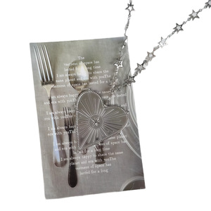 Collier pendentif étoile cœur unique, chaîne en métal, design étoile, bijoux tendance pour femmes - Product Image 5