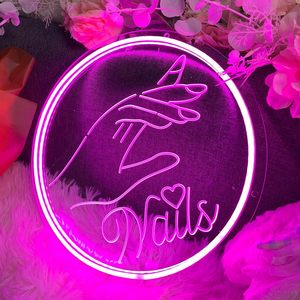 ZPLNOSIN Nails Neon Sign Circle LED Wall Decor For Spa Beauty Salon Studio 3D Art Design - Product Image 3
