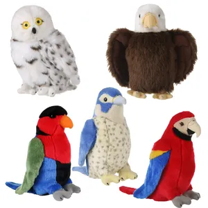 Lifelike Stuffed Animal Mascot Toys Custom Made Realistic Fur Wild Bird Plush Toys Bald Eagle Plushie
