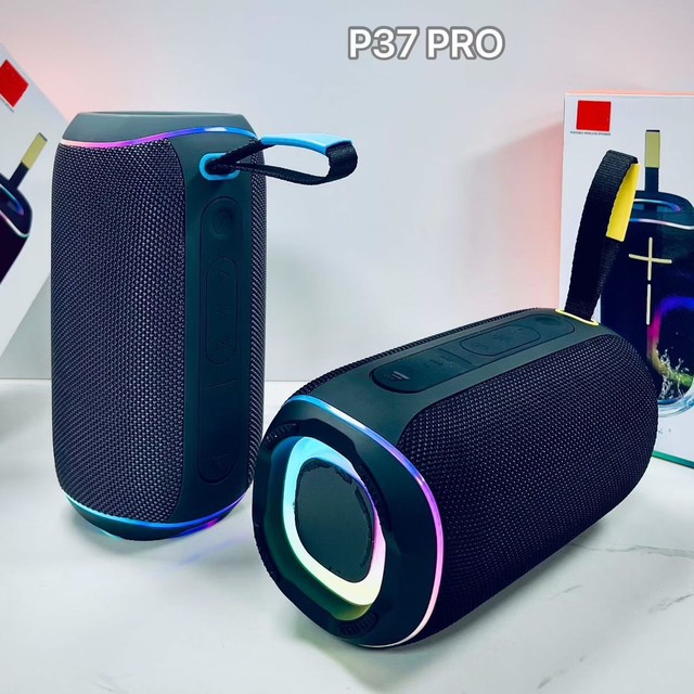 P37PRO Portable Waterproof Speaker, Outdoor High Power Bass, RGB Light TF Card Wireless Loudspeaker