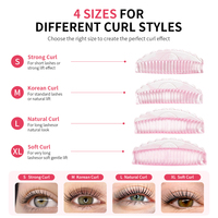 Prix d'usine – Coussinets en silicone coréens pour rehaussement de cils, sans colle, style fileté, 4 couleurs, pour permanente de cils