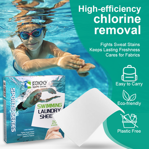 Foglietti Detergenti <span class=keywords><strong>per</strong></span> Lavatrice KELEE <span class=keywords><strong>per</strong></span> Rimozione Cloro, Strisce Detergenti Senza Plastica <span class=keywords><strong>per</strong></span> Mute Subacquee e Costumi da Bagno - Product Image 2