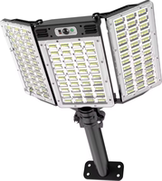 Lampe de sécurité solaire à 3 têtes avec détecteur de mouvement 270 °   Lampe LED étanche IP65 à large angle pour extérieur avec 3 modes d'éclairage