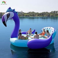 6 personnes licorne gonflable eau montage mer lac piscine flotteur eau jouet licorne géante lit flottant gonflable pour la fête de l'eau
