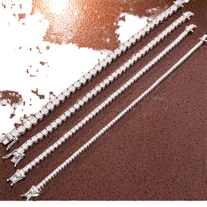 Diamond Tester Women's Hip Hop Iced 925 Silver Moissanite Tennis Necklace GRA Certified Spring Clasp VVS D - Product Image 2