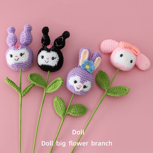 Saint Valentin fait à la main Simulation laine Crochet fleur dessin animé Animal Bouquet cochon Panda lapin Kitty poupée Gif pour enfants enfants - Product Image 6