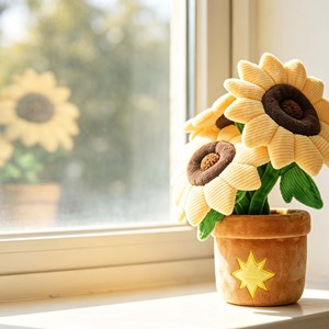 OEM ODM Plush Sunflower Potted Plant <b>Toy</b> Custom Logo <b>Stuffed</b> Sunflower Pot Ornament Home Decor <b>Soft</b> Plant Plush Gift - Product Image 6