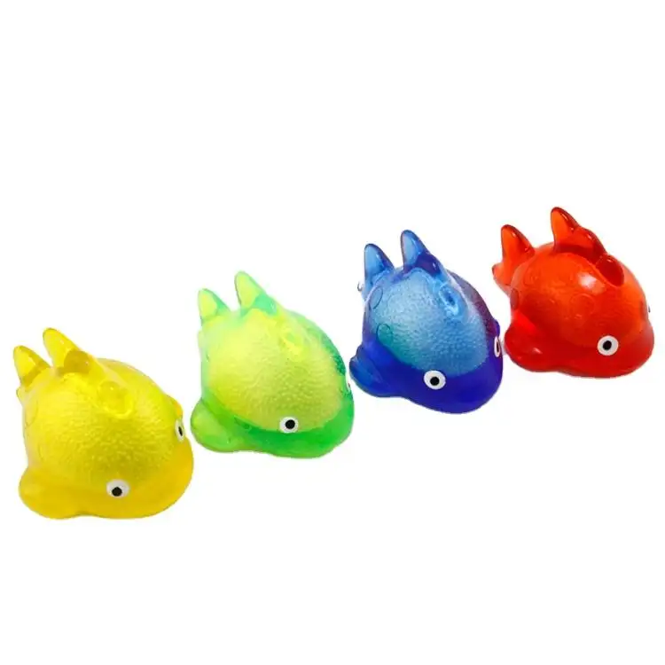 2022 New Cute Funny Fish Animals Squeeze Bead Jelly Mesh Squishy Grape Ball Foam Particle Squeeze Soft Toys