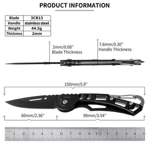 Navaja de Bolsillo con Cuchilla de Acero Inoxidable, Facas Tácticas en Promoción, Cuchillo Táctico Plegable para Senderismo, Camping y Supervivencia - Product Image 2