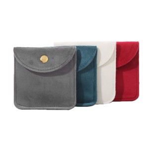 Dry Power Velvet Jewelry Packaging Bags 10x10cm Snap Closure For Earrings Necklace <b>Storage</b> Pouches - Product Image 3