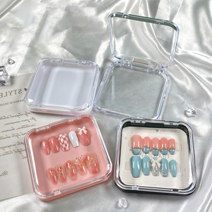 Vente en gros de boîtes de <span class=keywords><strong>rangement</strong></span> transparentes pour ongles en rose, plateau à bijoux, boîtes de présentation pour pose d'ongles - Product Image 3