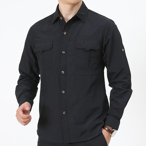 Feiny Uniforms Wholesale Men's Nylon Fishing Shirt Quick Dry Tactical Hiking Shirts Coolmax Long Sleeve Outdoor Cargo Shirt - Product Image 1