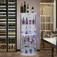 Élégant meuble à vin avec éclairage 1702, finition laquée piano, panneaux de haute densité, verre de qualité supérieure, casier à vin