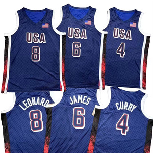 USA đội nam hải quân trắng 4 <span class=keywords><strong>Stephen</strong></span> Cà Ri 6 James 5 Anthony Edwards 7 Kevin Durant 14 áo bóng rổ Anthony Davis - Product Image 2