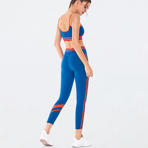 2020 High Waist Woman Sportswear Gym Fitness Yoga Sets 2 Piece Running Yoga Bra Pants Activewear - Product Image 6