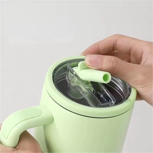 Tasse de voyage isolée sous vide en acier inoxydable Watersy personnalisée 40oz gobelet de voyage sans déversement avec poignée et paille à rabat - Product Image 2