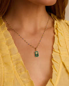   Collar de Cadena con Cuentas de Color Palmera en Plata de Ley 925 Chapada en Oro de 14k, Joyería Fina de Moda para Mujer 2024 - Product Image 2