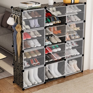 Étagère à chaussures moderne en <span class=keywords><strong>plastique</strong></span> imperméable et anti-poussière à cinq couches, meuble <span class=keywords><strong>de</strong></span> <span class=keywords><strong>rangement</strong></span> extensible pour le salon ou l'entrepôt - Product Image 4