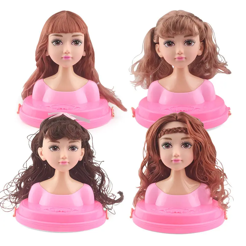 طقم عرائس الشعر الأفضل مبيعاً للفتيات صندوق هدايا محاكاة لعبة البنات نصف يمكن تجميلها مكياج الأميرة التجميل