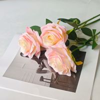 Fleurs artificielles de style Ins, fausses fleurs en dégradé bleu glace, bouquet de roses en soie pour salon, décoration de mariage, etc.