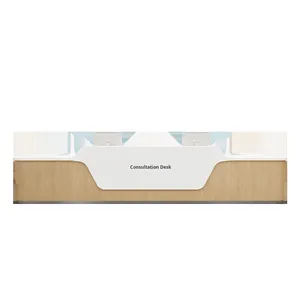 Mostrador de Recepción Plegable de Madera <span class=keywords><strong>para</strong></span> Hospital Moderno, Estación de Enfermería, Recepción Dental, Mostrador de Caja, Mostrador de Información - Product Image 6
