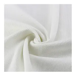 Fabricante al por mayor 21S 70% poliéster 30% algodón blanco crudo 2x2 telas de punto para collares y puños uniformes