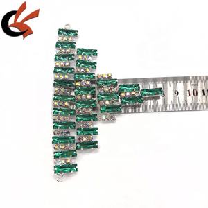 Abito di carnevale decorazione Bikini strass connettori colore verde di cristallo di strass fibbie - Product Image 5