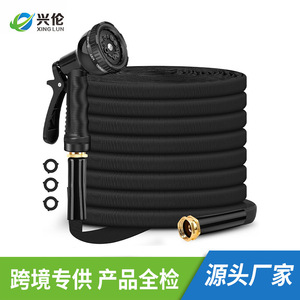 Garden Hose With Spray Nozzle 50 Ft Lightweight Flexible Water Pipe For <b>Car</b> Washing And Gardening Use Variable Spray Patterns - Product Image 2