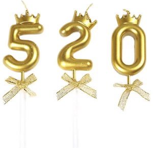 Corona Creativa de Cumpleaños, Vela Digital Dorada Ins, Celebridad en Internet, Fiesta de Adultos, Decoración de Pastel de Primer Cumpleaños para Niños - Product Image 5