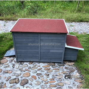 SDC007-T Eco-Friendly Wooden Villa Style <b>Pet</b> House for Chickens Quadrate Shape Print Pattern Horizontal Sliding Closure - Product Image 5