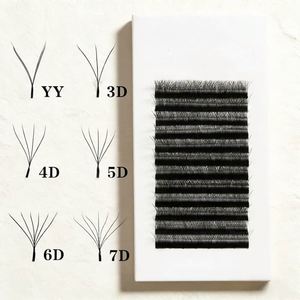 Extensions de cils vegan volume 0.07mm 3D 4D 5D Clover Lashes Crisscross, logo personnalisé, auto-éventail, 0.05mm 6D 7D 8D W Lashes, 8-15mm - Product Image 4