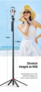 Original Ulanzi MA09 al por mayor selfie stick trípode <span class=keywords><strong>para</strong></span> <span class=keywords><strong>Iphone</strong></span> 16 15 <span class=keywords><strong>14</strong></span> 13 <span class=keywords><strong>Pro</strong></span> <span class=keywords><strong>Max</strong></span> teléfono Android con Control remoto - Product Image 3