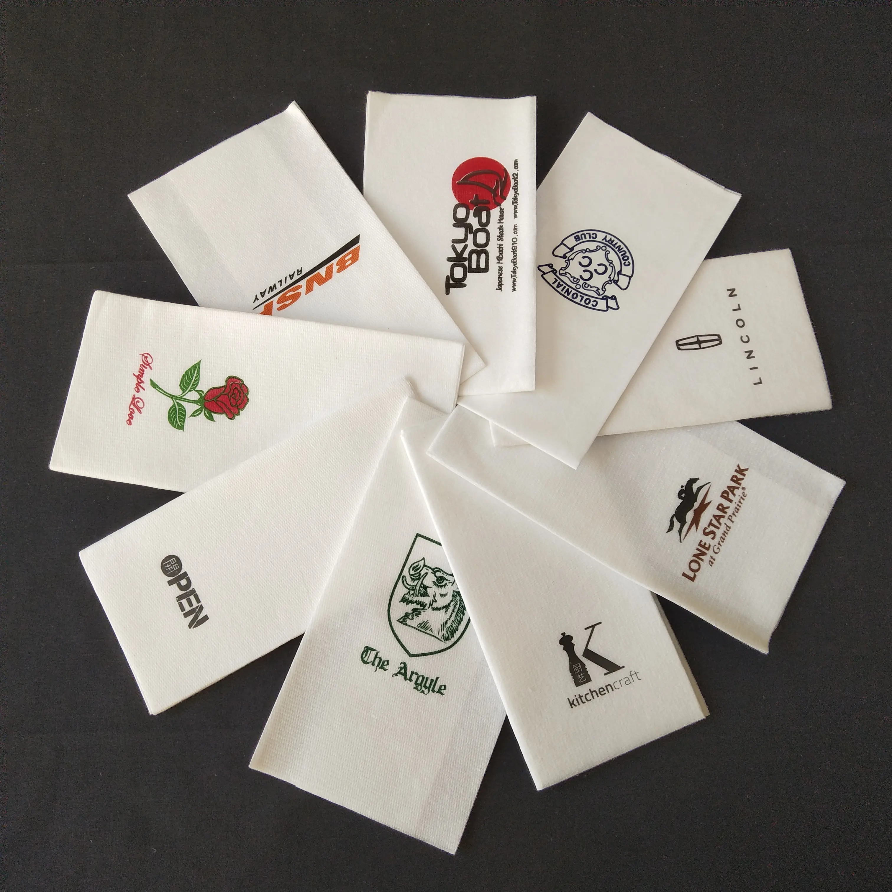 Guardanapos de papel de qualidade superior, guardanapos personalizados com logotipo, guardanapo descartáveis