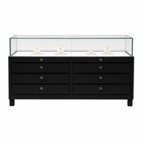 Vitrine de présentation de bijoux en bois verrouillable sur mesure avec éclairage LED pour centre commercial, vente en gros