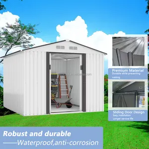 Metal Outdoor Storage Shed With Design Of Lockable Doors
