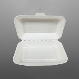 Boîte à clapet jetable <span class=keywords><strong>en</strong></span> fibre de canne à sucre biodégradable et compostable à 100 % sans PFAS, 9 x 6 pouces, contenant alimentaire <span class=keywords><strong>en</strong></span> pulpe de bagasse, vente <span class=keywords><strong>en</strong></span> gros - Product Image 1