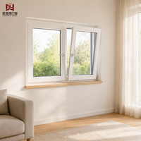 Ventana Abatible de PVC de Alto Aislamiento, Color Personalizado, Resistente al Viento y al Agua, para Proyectos de Renovación de Edificios de Apartamentos