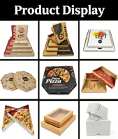 Caja de Embalaje para Pizza con Diseño de Logotipo Personalizado, Caja de Papel Corrugado Marrón para Pizza Grande con Tapa
