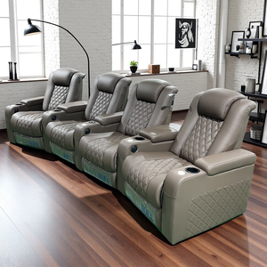 Kunden spezifisches Heimkino Echtes Leder Liegestuhl Wohnzimmer Theater Sitz konsole Liege sitz Privates Theater - Product Image 1